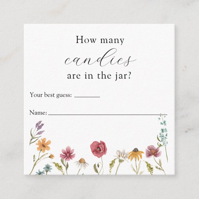 How Many Are in the Jar Shower Game Card (Front)