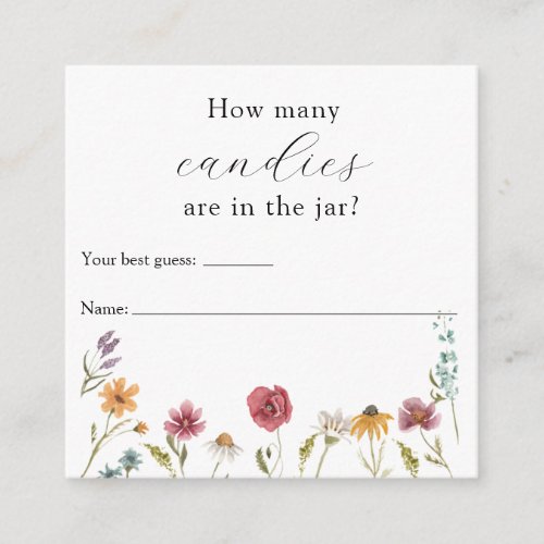 How Many Are in the Jar Shower Game Card