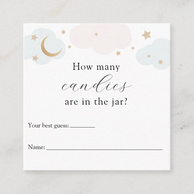 How Many Are in the Jar Shower Game Enclosure Card (Front)