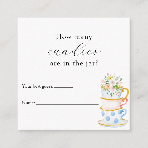 How Many Are in the Jar Shower Game Enclosure Card