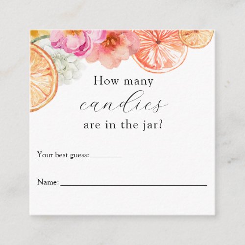 How Many Are in the Jar Shower Game Enclosure Card