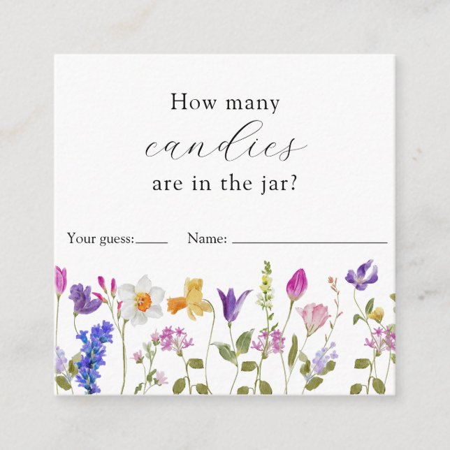 How Many Are in the Jar Shower Game Enclosure Card (Front)