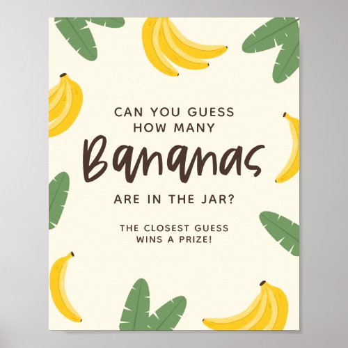 How Many Bananas Guessing Game Sign
