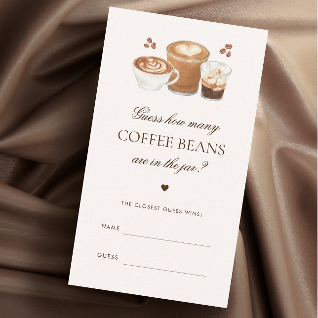How Many Beans Coffee Bridal Shower Game Card (Creator Uploaded)
