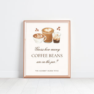 How Many Beans Coffee Bridal Shower Game Sign