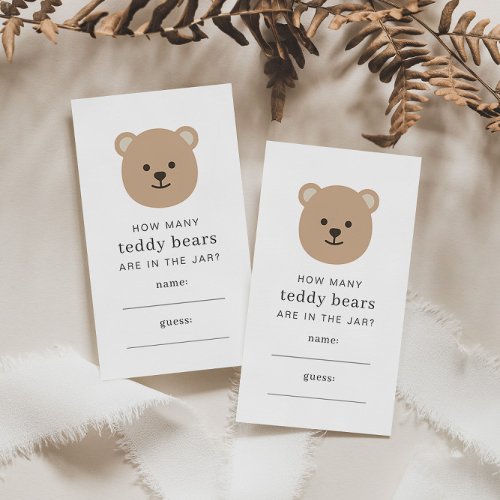 How Many Bears in The Jar _ Bear Face Enclosure Card