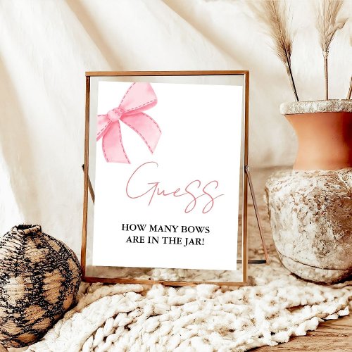 how many bow are in the jar Bow bridal shower game Poster