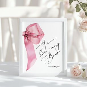 How many Bows are in the jar baby shower Poster