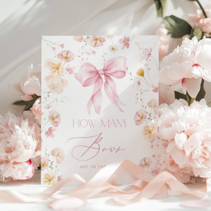 How many Bows Blush pink baby shower floral Poster