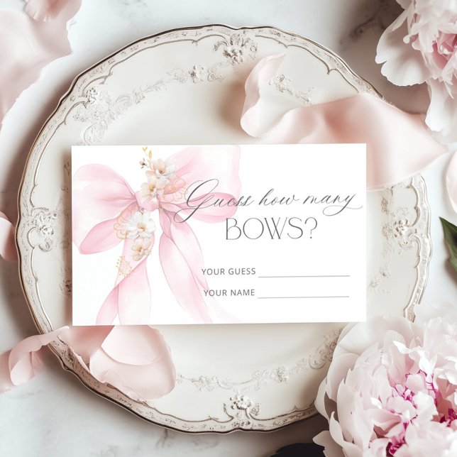 How many Bows Blush pink Floral Bow Enclosure Card (Creator Uploaded)