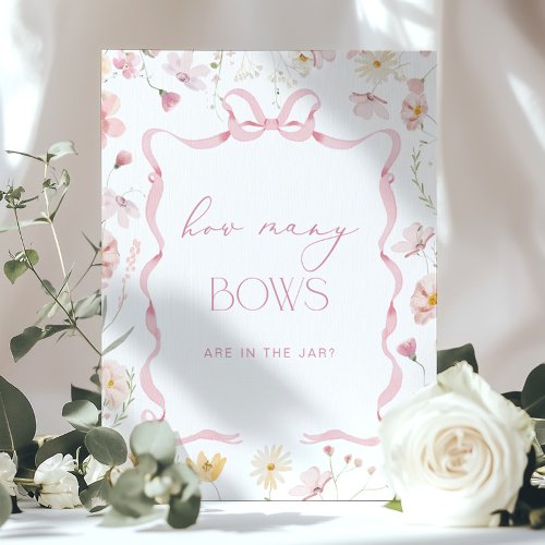 How many Bows Pink Floral Bow Baby Shower game