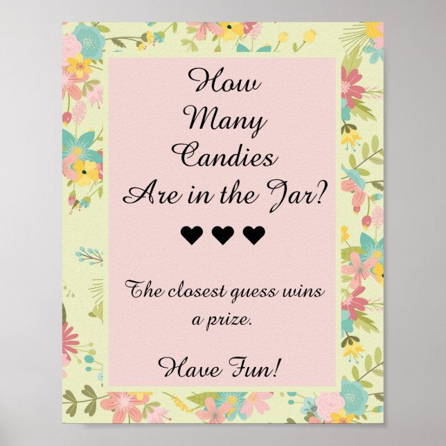How Many Candies Are In The Jar Game Poster (Front)