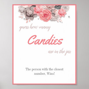 How many Candies Bridal Shower Game Sign