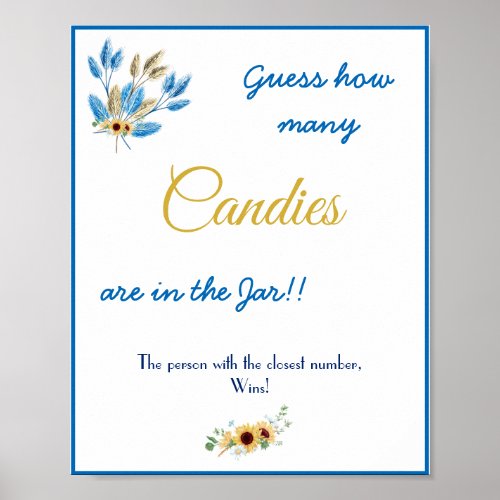 How many Candies Bridal Shower Game Sign