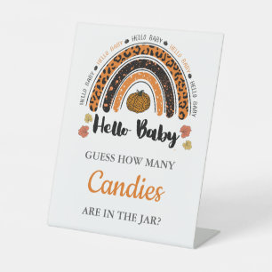 How Many Candies Game Hello Baby Girl Pumpkin Pedestal Sign