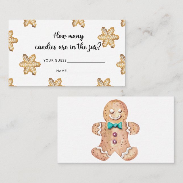  How many candies/ Gingerbread boy game Enclosure Card (Front/Back)