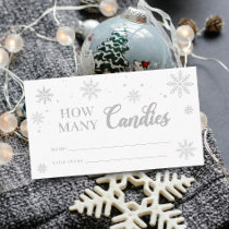 How Many Candies Winter Baby Shower Game Enclosure Card