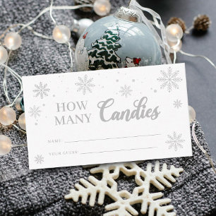 How Many Candies Winter Baby Shower Game Enclosure Card