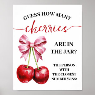 How many Cherries in the Jar Baby Shower Game Sign
