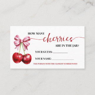 How Many Cherries Pink Coquette Baby Game Card