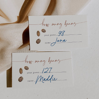 How Many Coffee Beans Are In The Jar Game Card