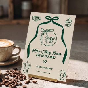 How many Coffee beans Baby Shower game Invitation