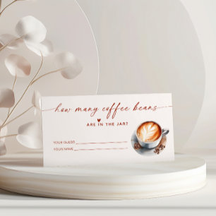 How Many Coffee Beans Bridal Shower Game Enclosure Card