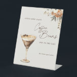 How Many Coffee Beans Espresso Martini Shower Pedestal Sign<br><div class="desc">An effortlessly stylish way to add a touch of fun to your celebration. This espresso martini-inspired guessing game sign invites guests to engage in a lighthearted yet refined challenge—estimating the number of coffee beans in the jar for a chance to win. Designed for bridal showers, engagement parties, or any sophisticated...</div>