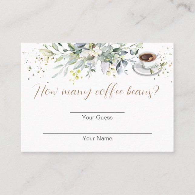 How Many Coffee Beans Game Card (Front)