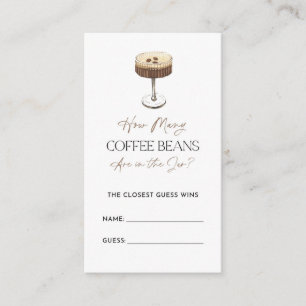 How Many Coffee Beans Game Enclosure Card