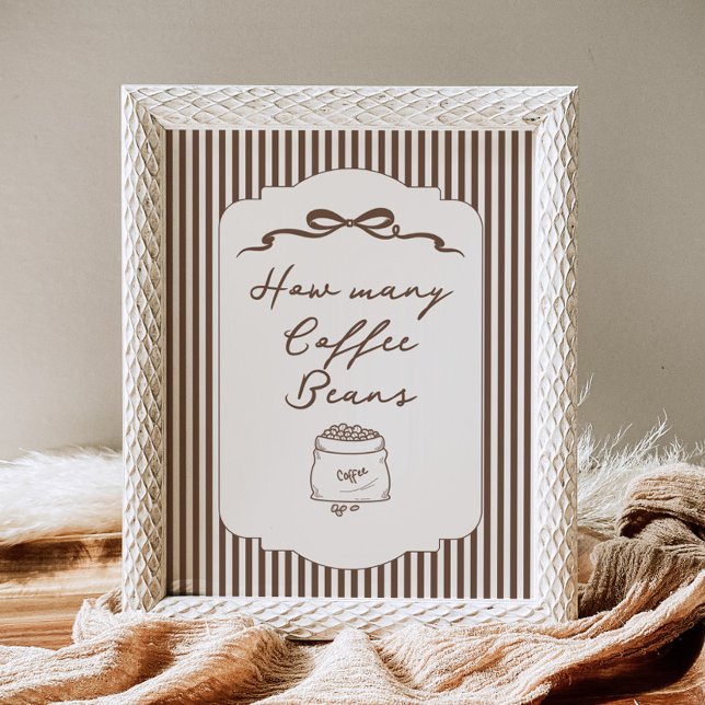 How many coffee beans in the jar Brown Stripes Poster (Creator Uploaded)