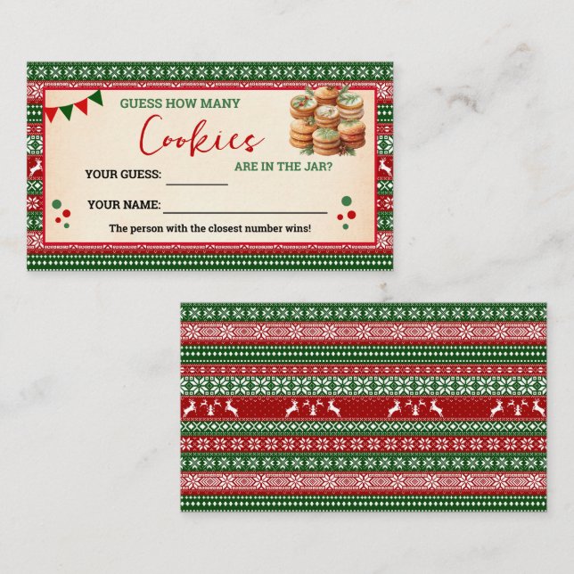 How Many Cookies Game Ugly Sweater Card (Front/Back)