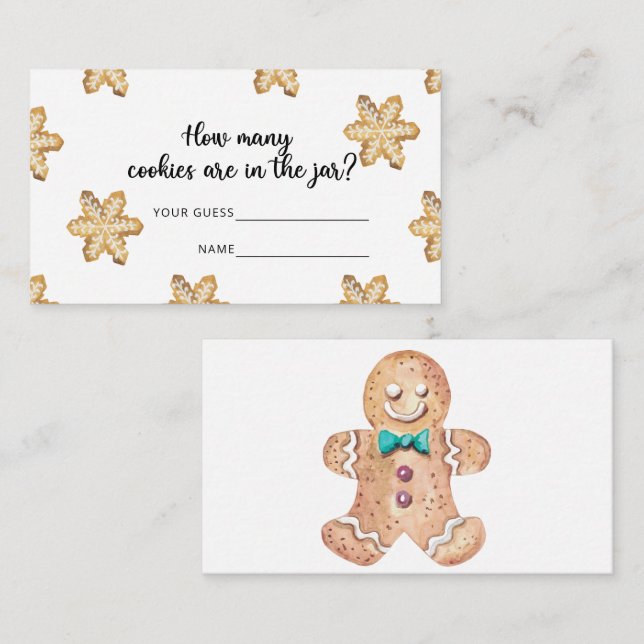  How many cookies / Gingerbread boy game Enclosure Card (Front/Back)
