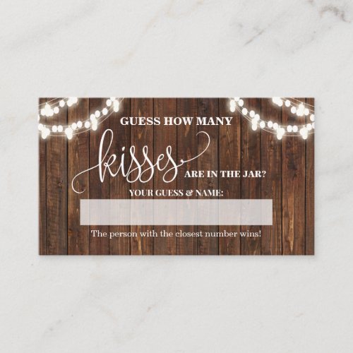 How Many Corks Western Bridal Shower Game card