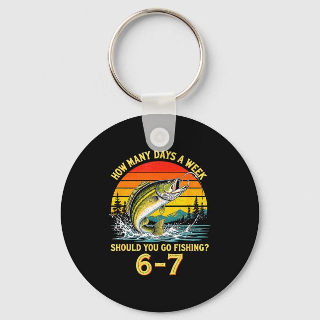 How Many Days A Week Should You Go Fishing  Keychain (Front)