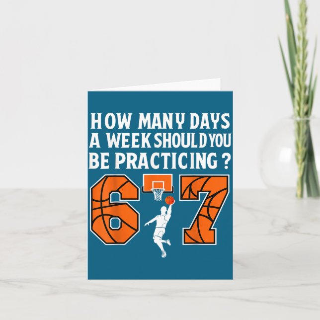 How Many Days Funny 67 Meme Basketball Practicing  Card (Front)