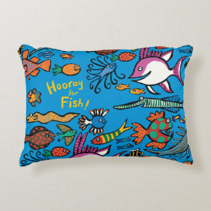 How Many Different Fish Can You See? Decorative Pillow