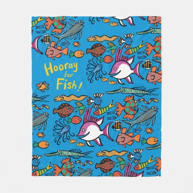 How Many Different Fish Can You See? Fleece Blanket (Front)