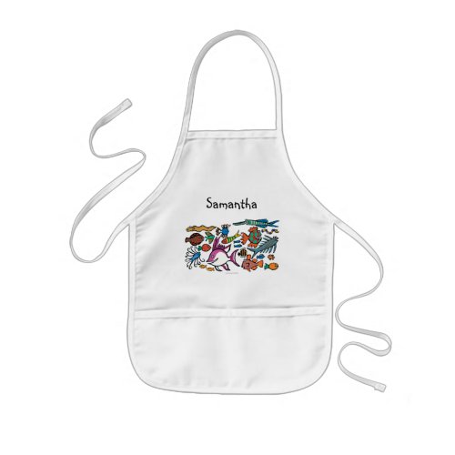 How Many Different Fish Can You See Kids Apron