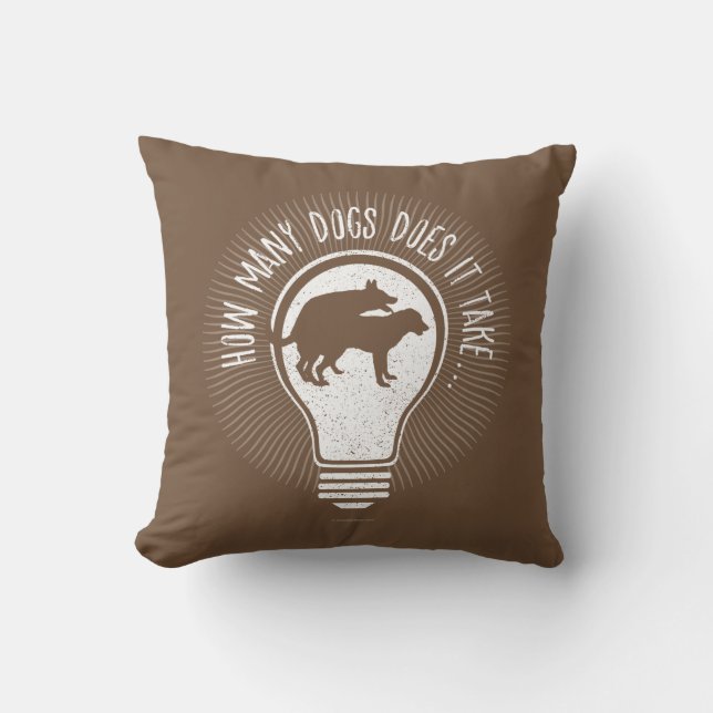How Many Dogs Does It Take? Throw Pillow (Front)
