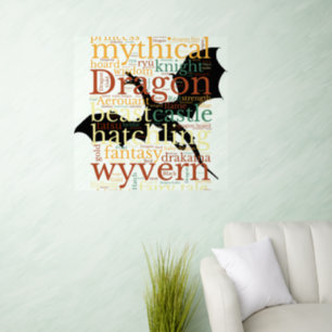 How many dragon words can you find? wall decal