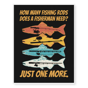 How Many Fishing Rods Does Fishing Fisherman Need Temporary Tattoos