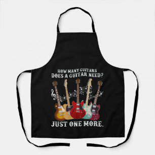 How Many Guitars Gift For Guitar Player Apron