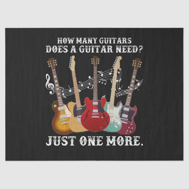 How Many Guitars Gift For Guitar Player Tissue Paper (Front)