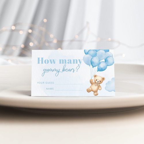 How many gummy bears are in the jar blue balloons enclosure card