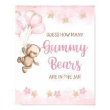How Many Gummy Bears Shower Game Pink Bear