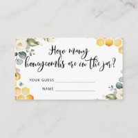 How many honeycombs baby shower game card