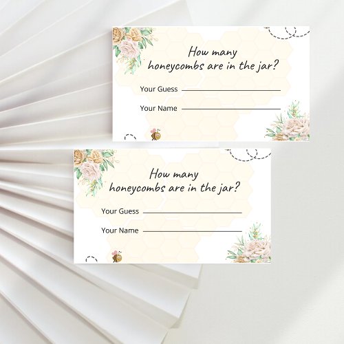 How many honeycombs baby shower game card