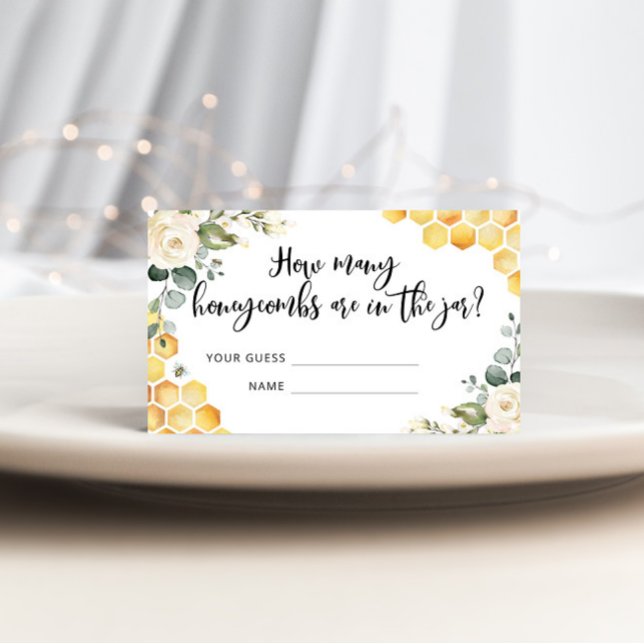 How many honeycombs baby shower game card (Creator Uploaded)