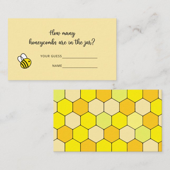  How many honeycombs baby shower game  Enclosure Card (Front/Back)